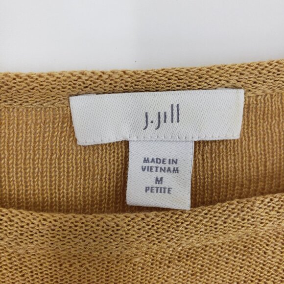 J. Jill Linen Blend Lightweight Pullover Sweater MP Womens 3/4 Sleeves Camel Tan - Picture 3 of 8
